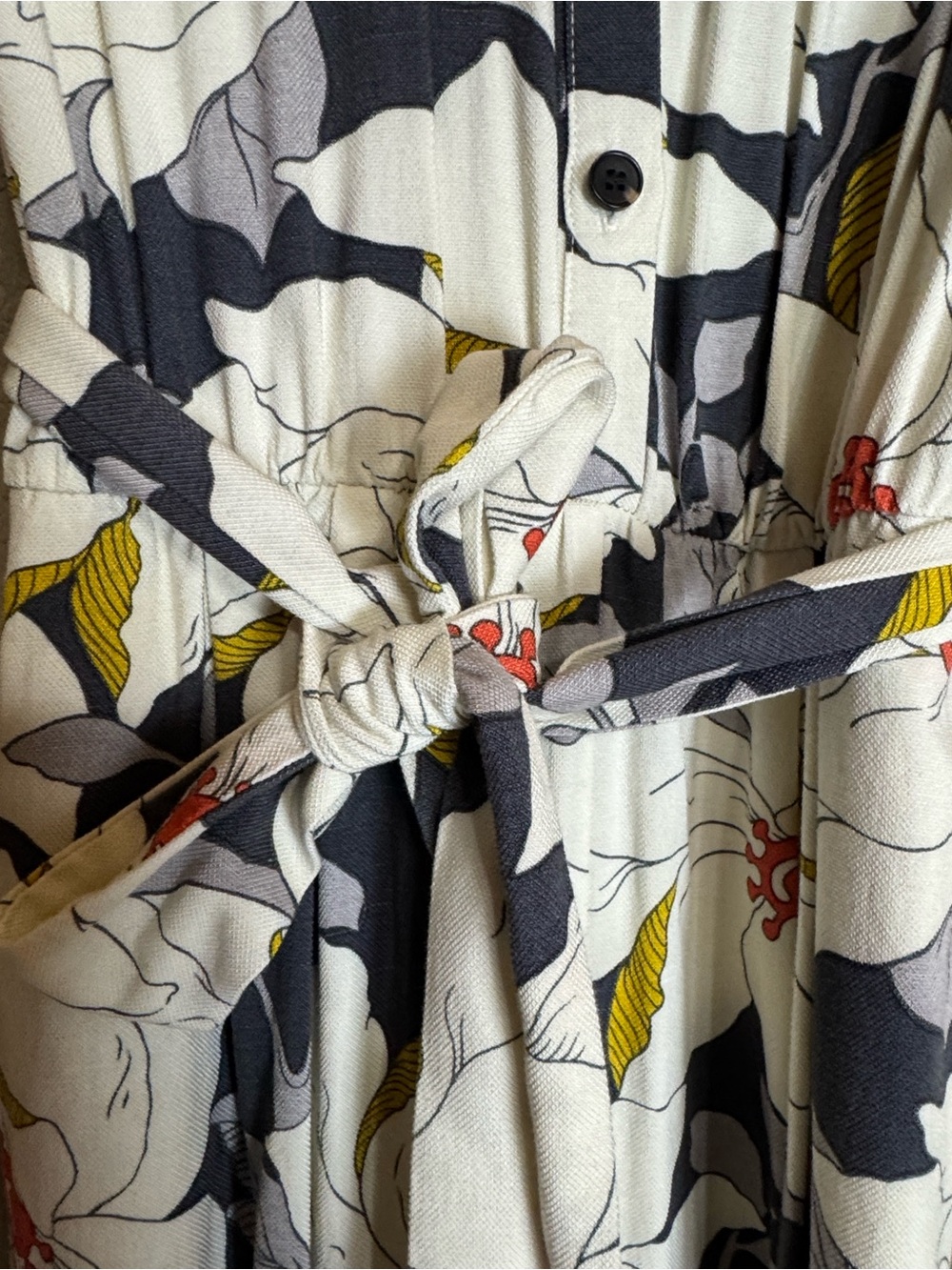 Ann Taylor Hibiscus print wide-leg jumpsuit 100% rayon Size 4 - Picture 7 of 13